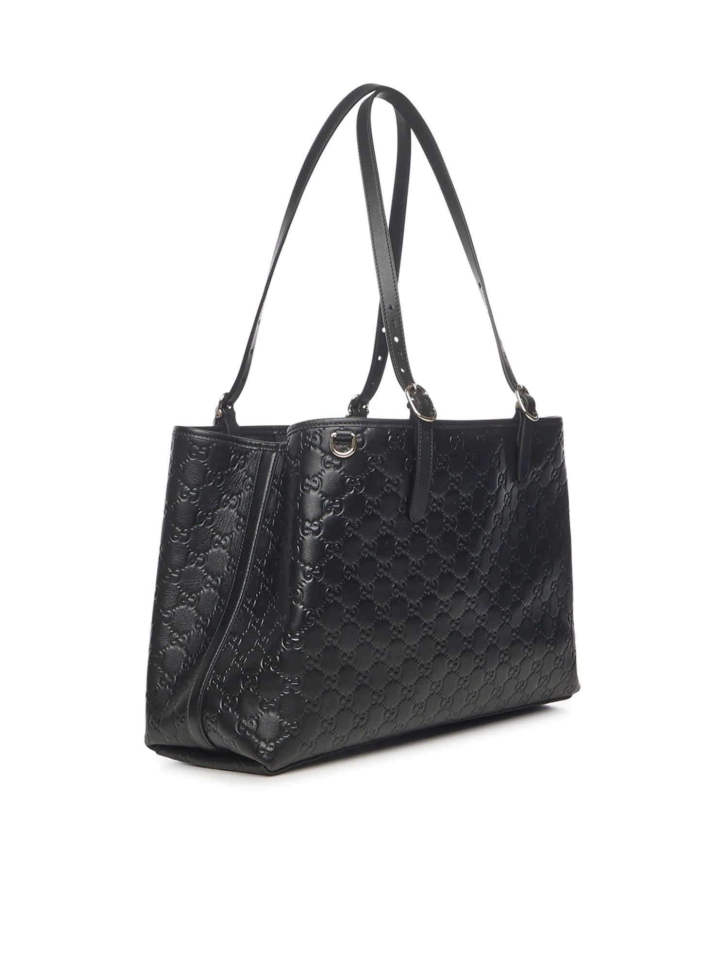 Borsa shopping GG Emblem in pelle<BR/> 815213 AAFDV1000 GUCCI 