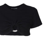 Maglia cropped con dettaglio cut- out AUS4MUST -BLACK ALBERTO AUDENINO 
