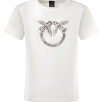 T-shirt logo Love Birds decorato 100535 A2RNZ05 PINKO 