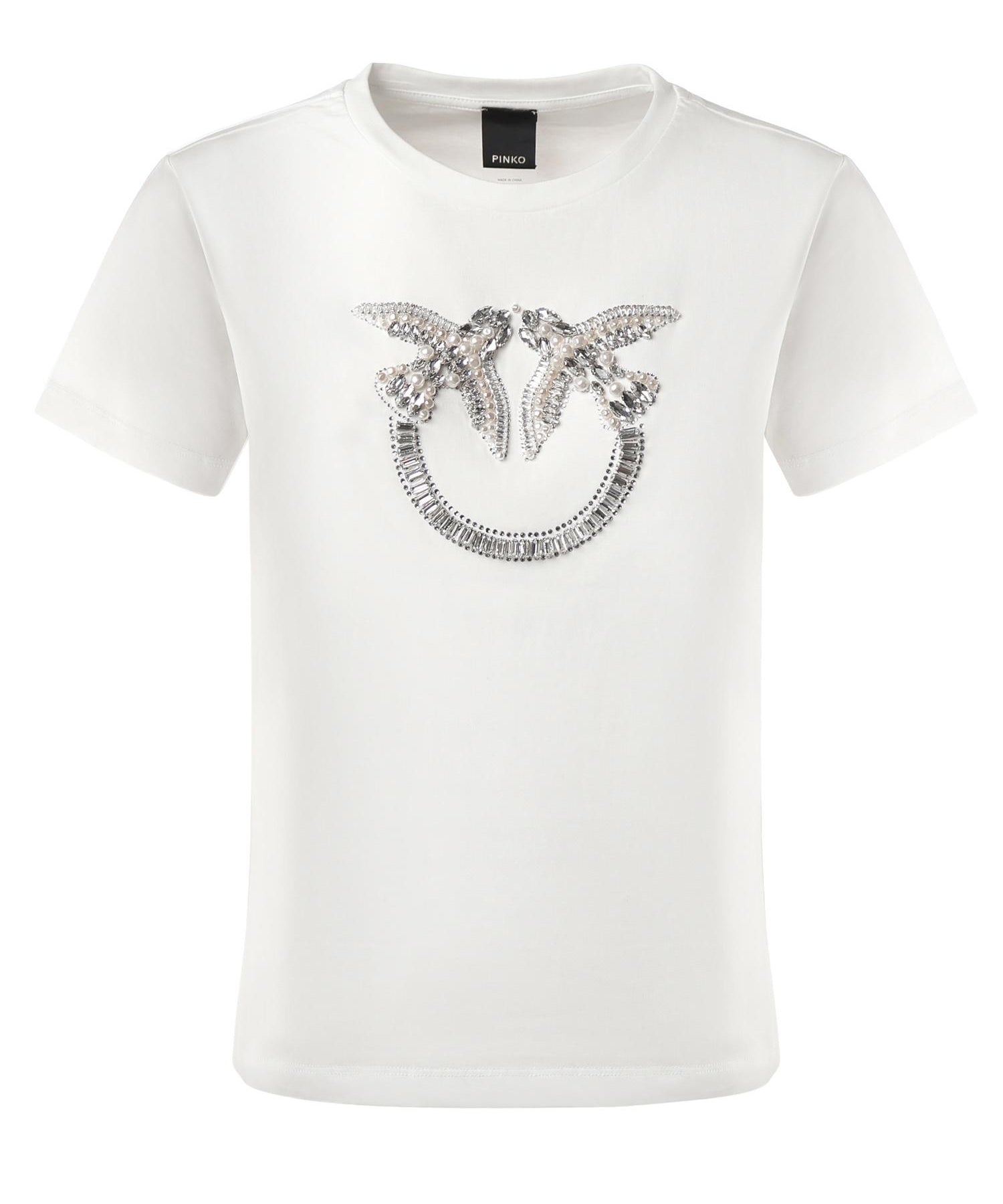T-shirt logo Love Birds decorato 100535 A2RNZ05 PINKO 