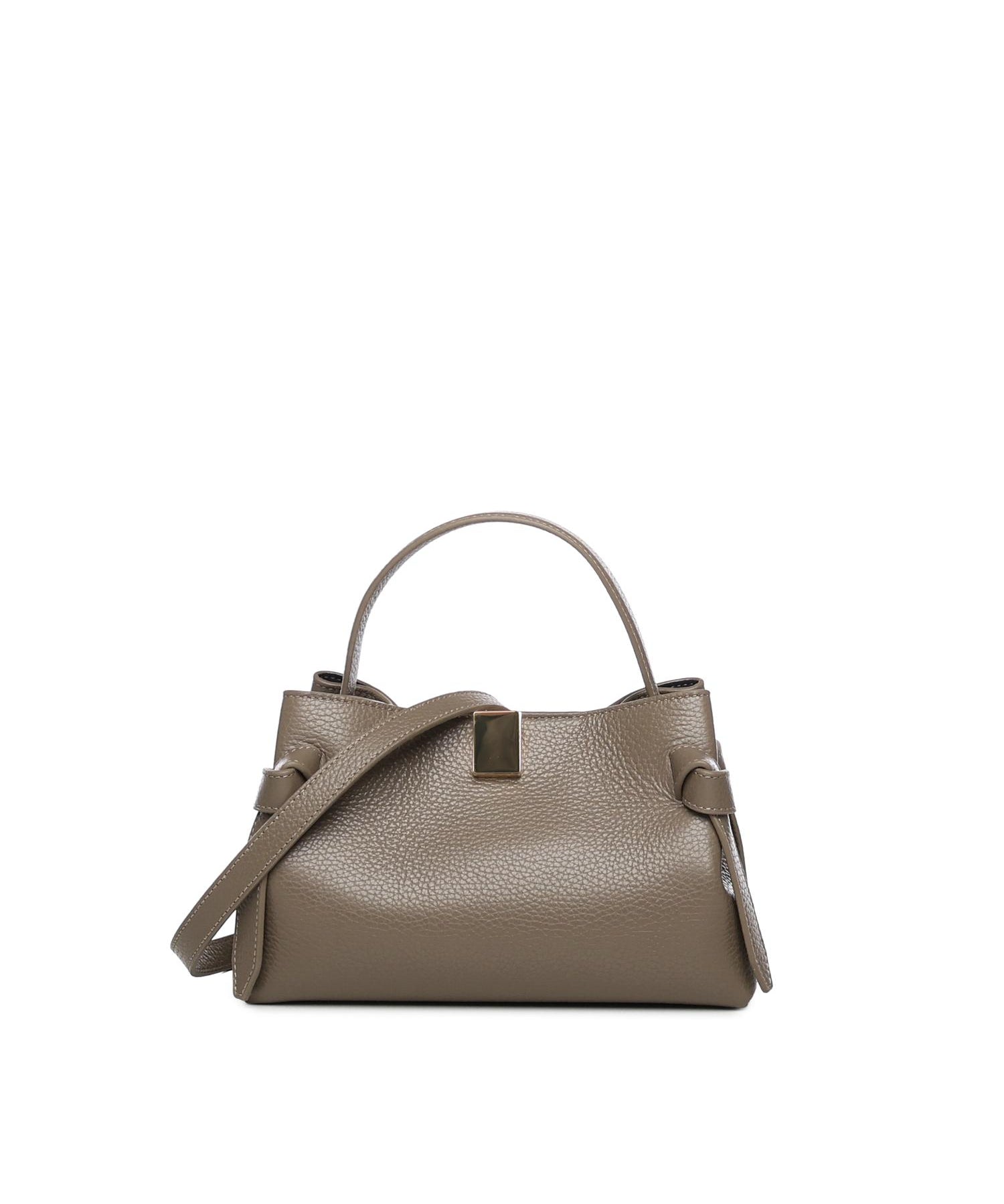 Borsa Gyoza mini in pelle GYOZA MINI PEBBLE GRAIN LEATHER TAUPE YUZEFI 