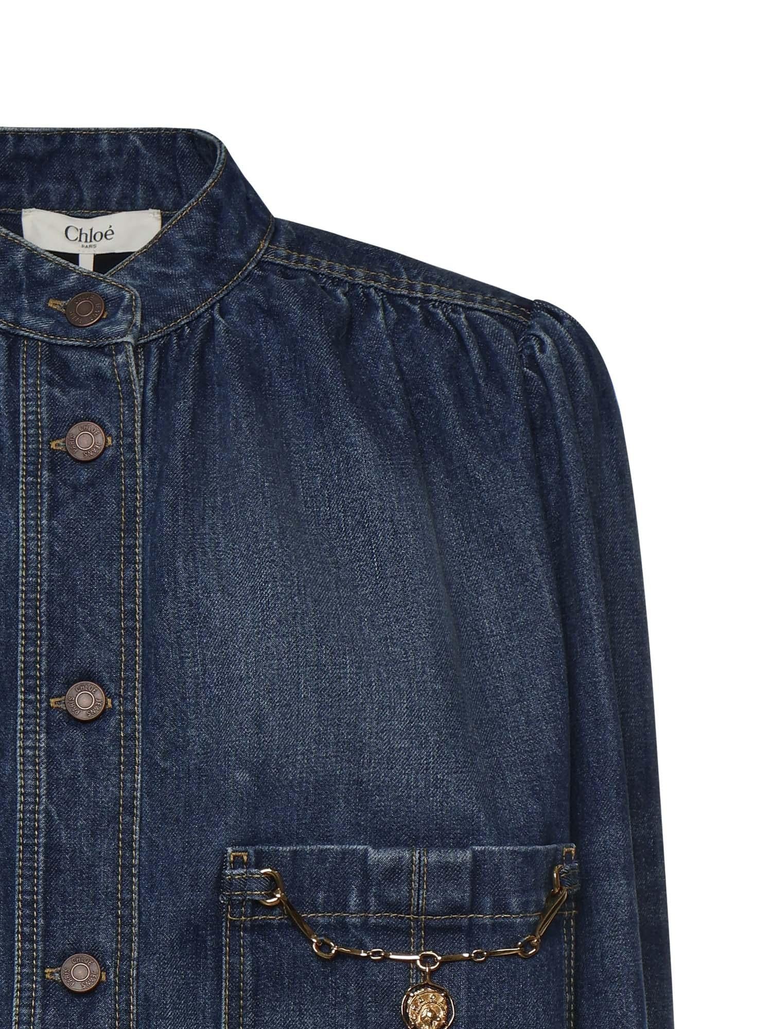 Giacca arricciata in denim CH26SDV09258 4A1 CHLOÉ 