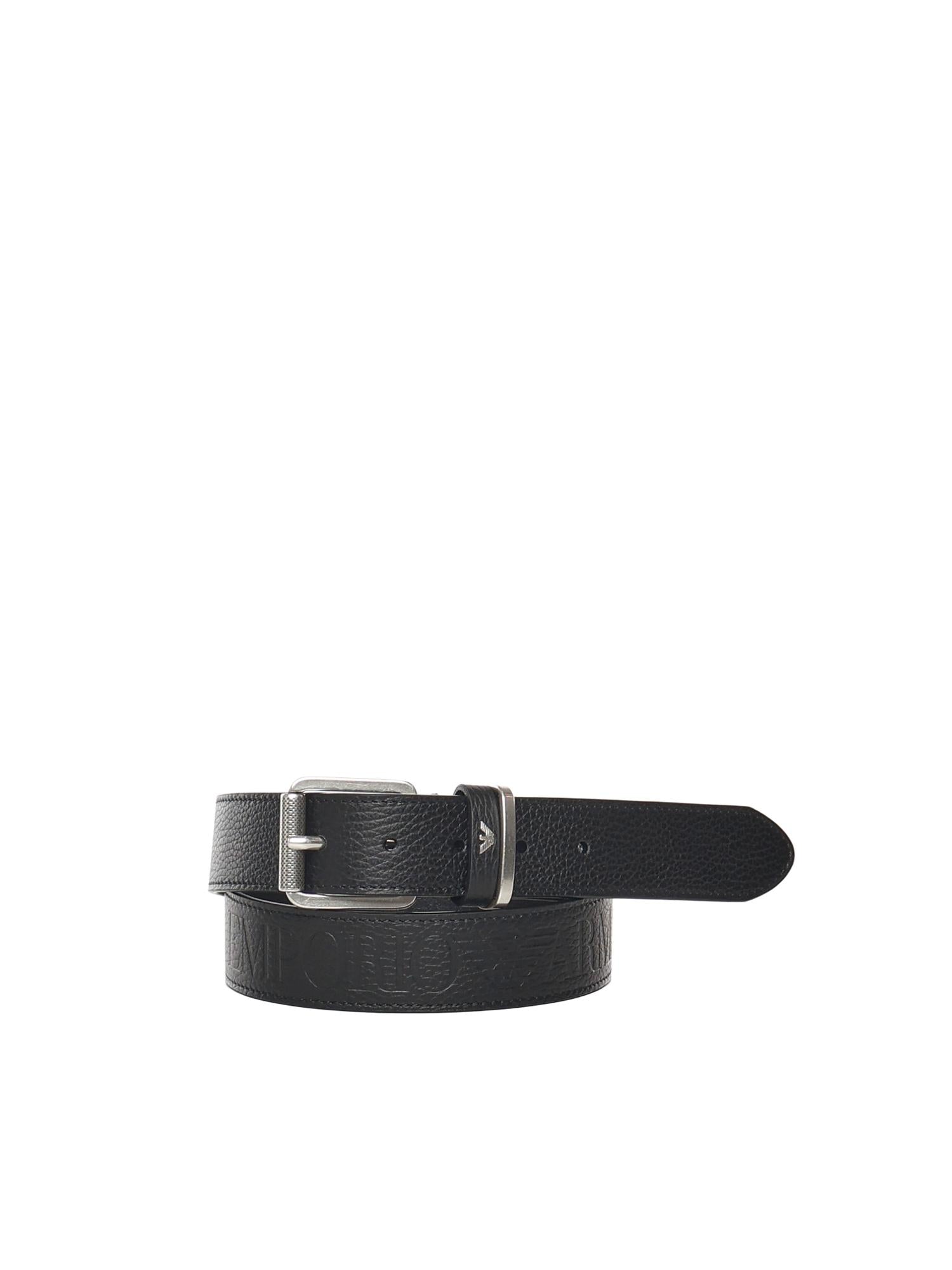 Cintura in pelle con logo EM001644 AF14710UC001 EMPORIO ARMANI 