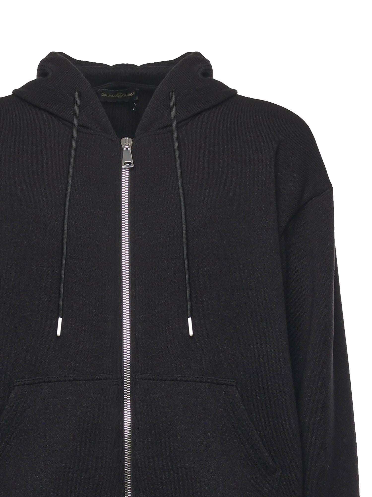 Felpa con zip HUGEL NERO GIULIANO GALIANO 