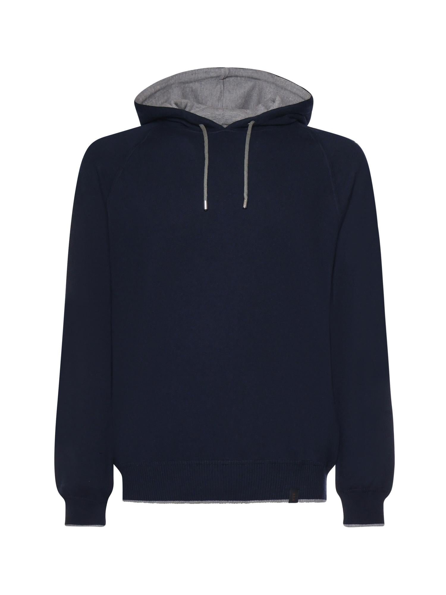 Felpa con zip in cotone e cashmere NMMC1522240ZAI 015D FAY 