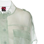 Caban cropped in organza di pura seta 106603 A2DJT14 PINKO 