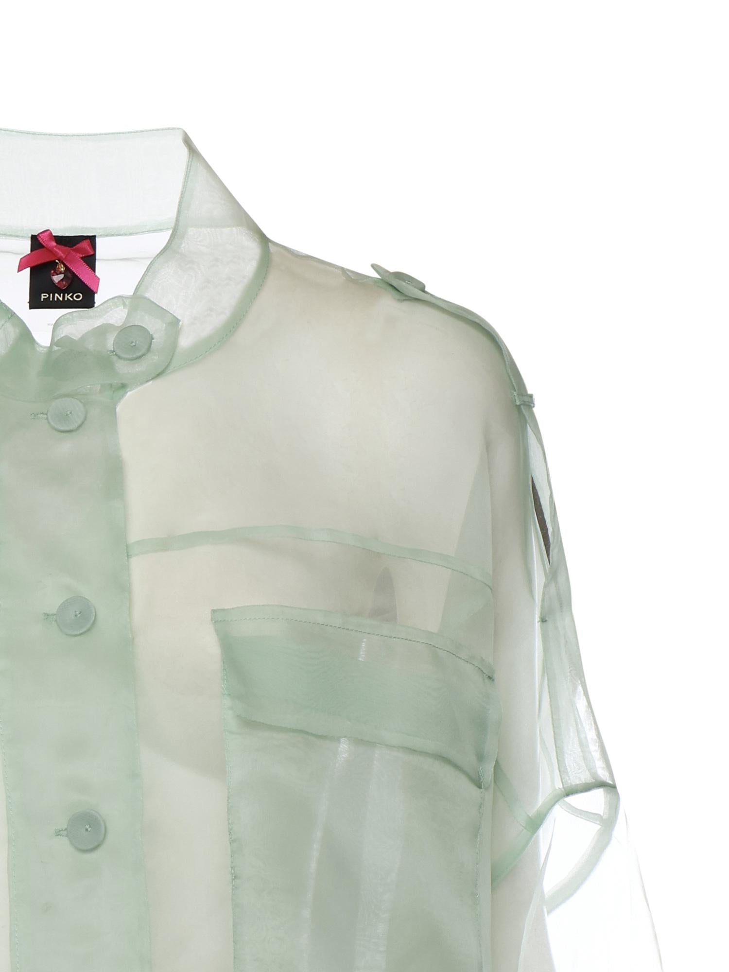 Caban cropped in organza di pura seta 106603 A2DJT14 PINKO 