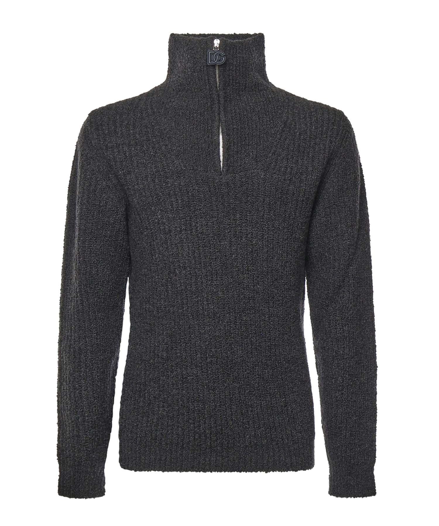 Maglia collo alto con zip<BR/> GXW66T JAMEWN0542 DOLCE & GABBANA 