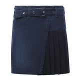 Minigonna in denim e tela di lana G594 DS0345MLQ1800 DONDUP 