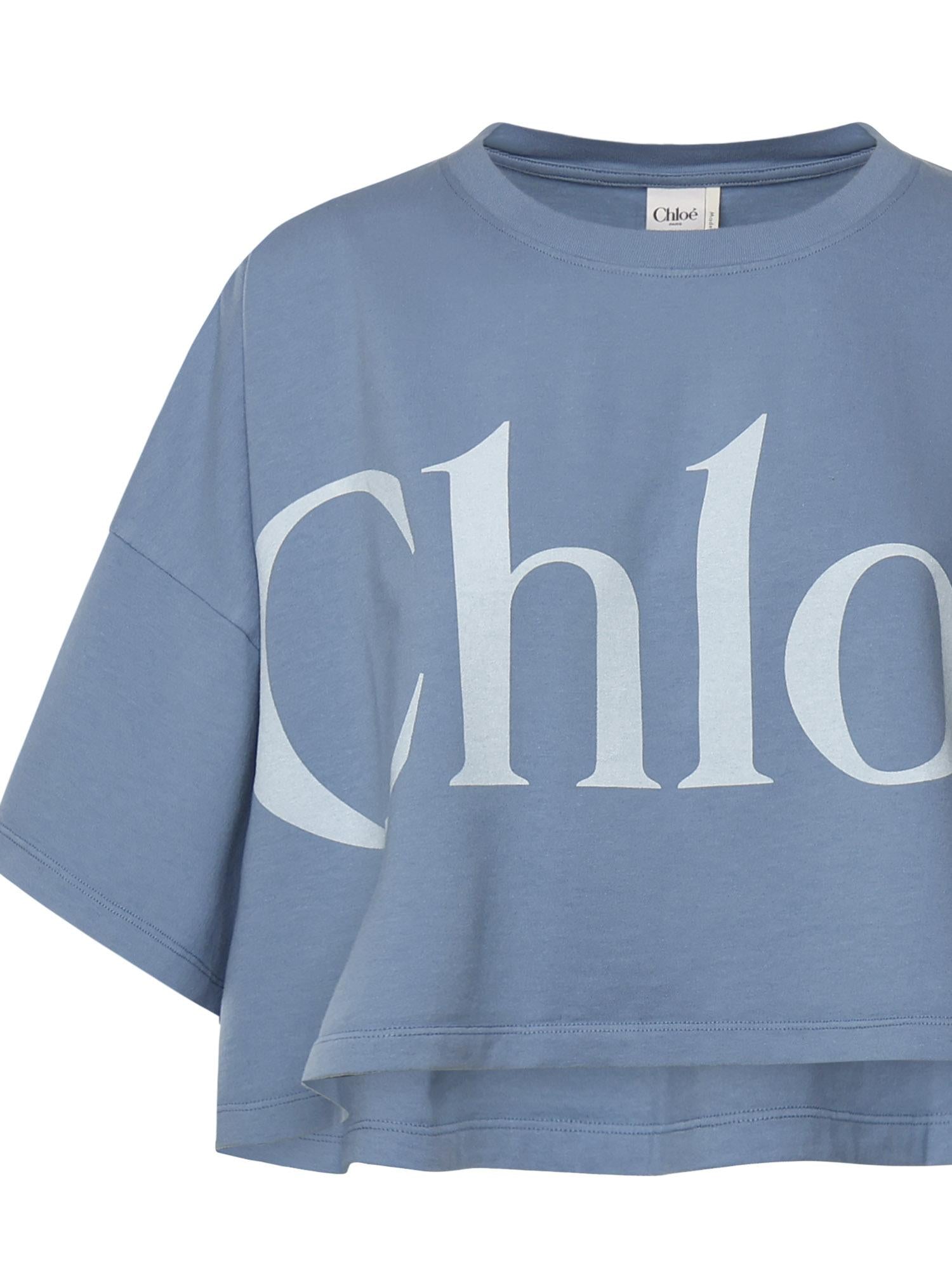 T-shirt cropped con logo CHC25AJH09183 40Q CHLOÉ 