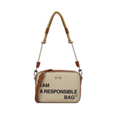 Borsa Responsible con logo 73BS9N006 RESPONSIBLEOFF WHITE/CUOIO V° 73 