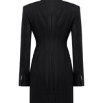Miniabito robe-manteau in gessato lana e viscosa DA574 EFE166D999 DONDUP 