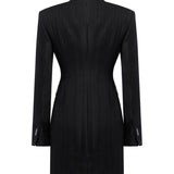 Miniabito robe-manteau in gessato lana e viscosa DA574 EFE166D999 DONDUP 