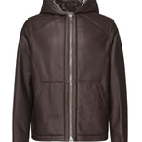 Giacca in pelle con cappuccio 25WHV60470M SISA9112 YVES SALOMON 