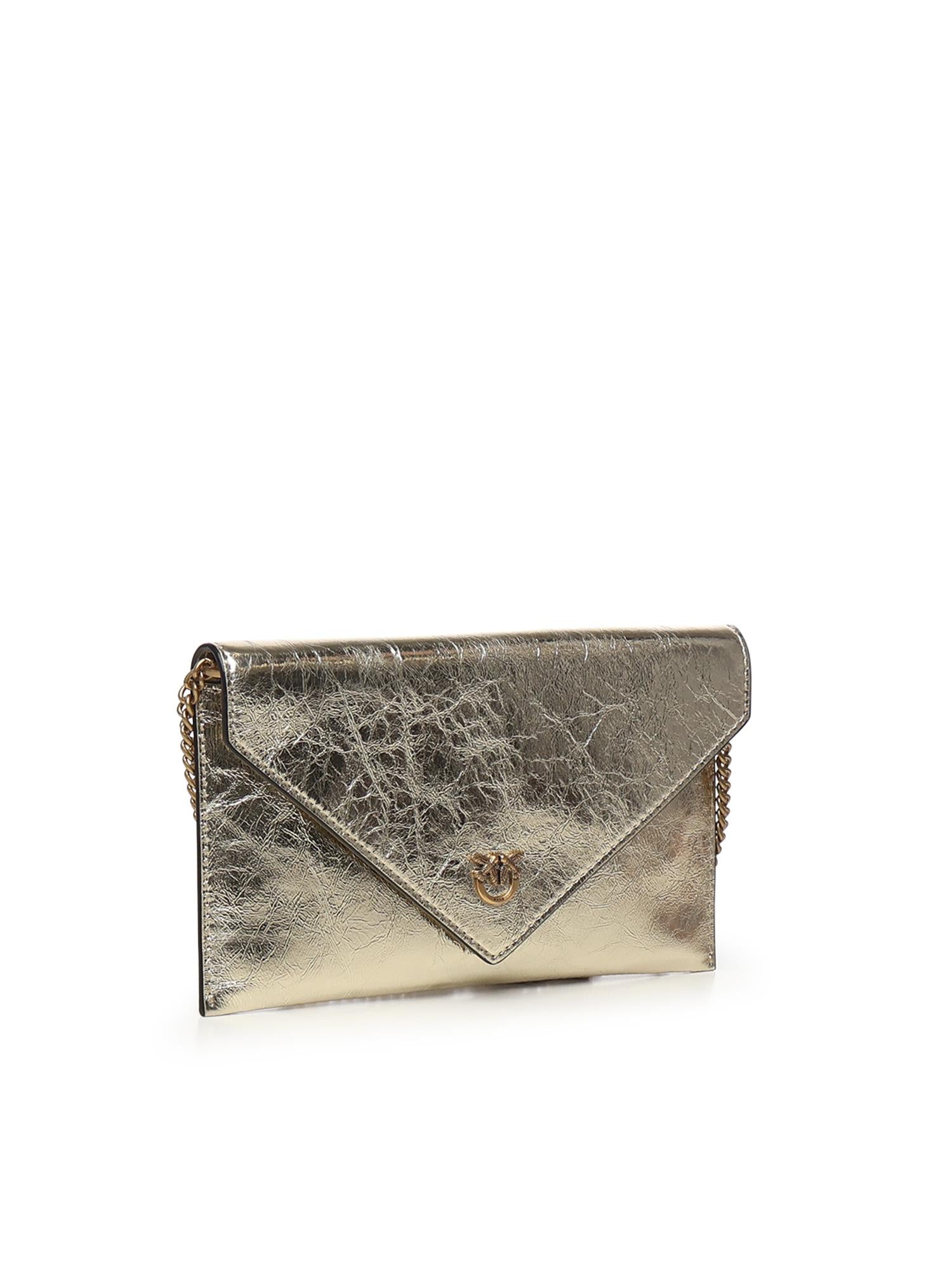 Bustina in pelle metallizzata con logo 105347 A2OTZZLQ PINKO 
