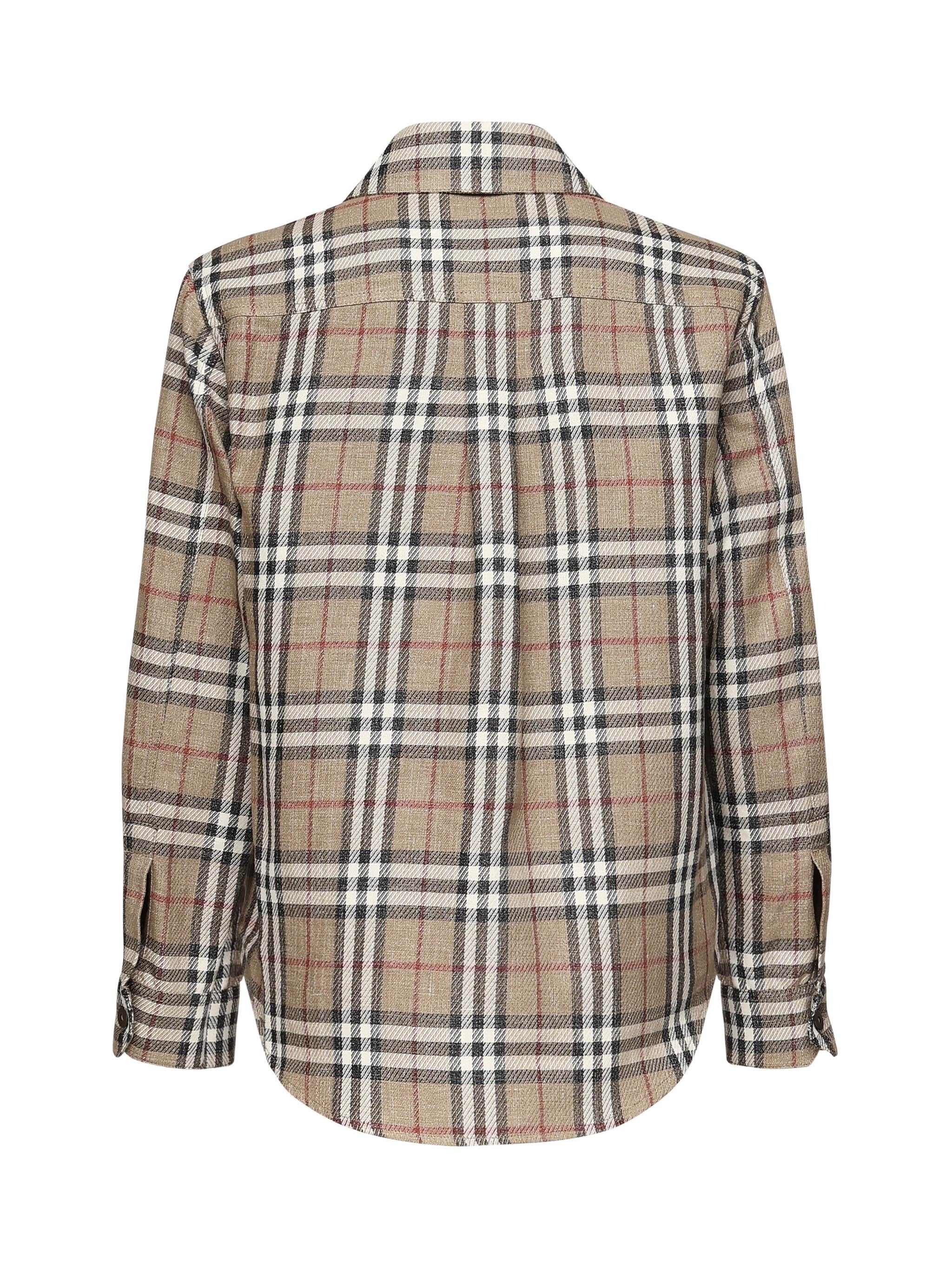 Camicia check in cotone e lino 8108014 C2044 BURBERRY 