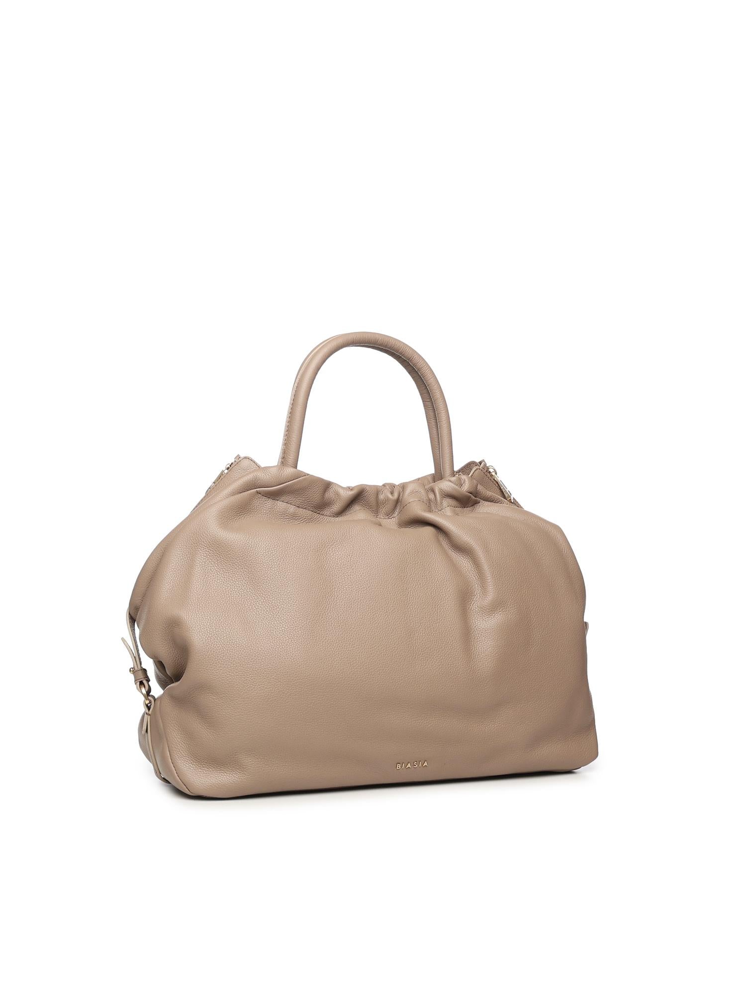 Borsa in pelle con logo BIBP9E701 TAUPE BIASIA 
