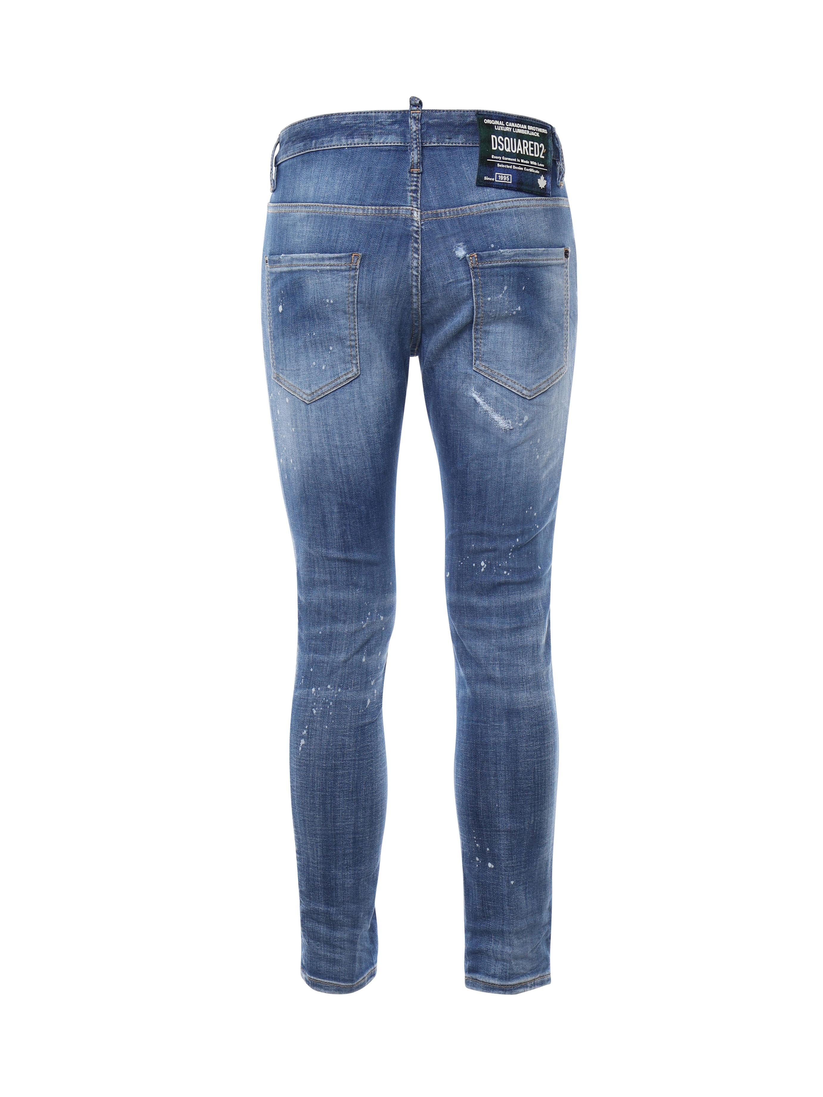Pantaloni affusolati effetto vissuto S74LB1675 S30872470 DSQUARED2 