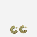 Orecchini disc in argento placcato oro e cristalli<BR/> 665778 VX8213707 BOTTEGA VENETA 