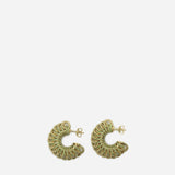 Orecchini disc in argento placcato oro e cristalli<BR/> 665778 VX8213707 BOTTEGA VENETA 