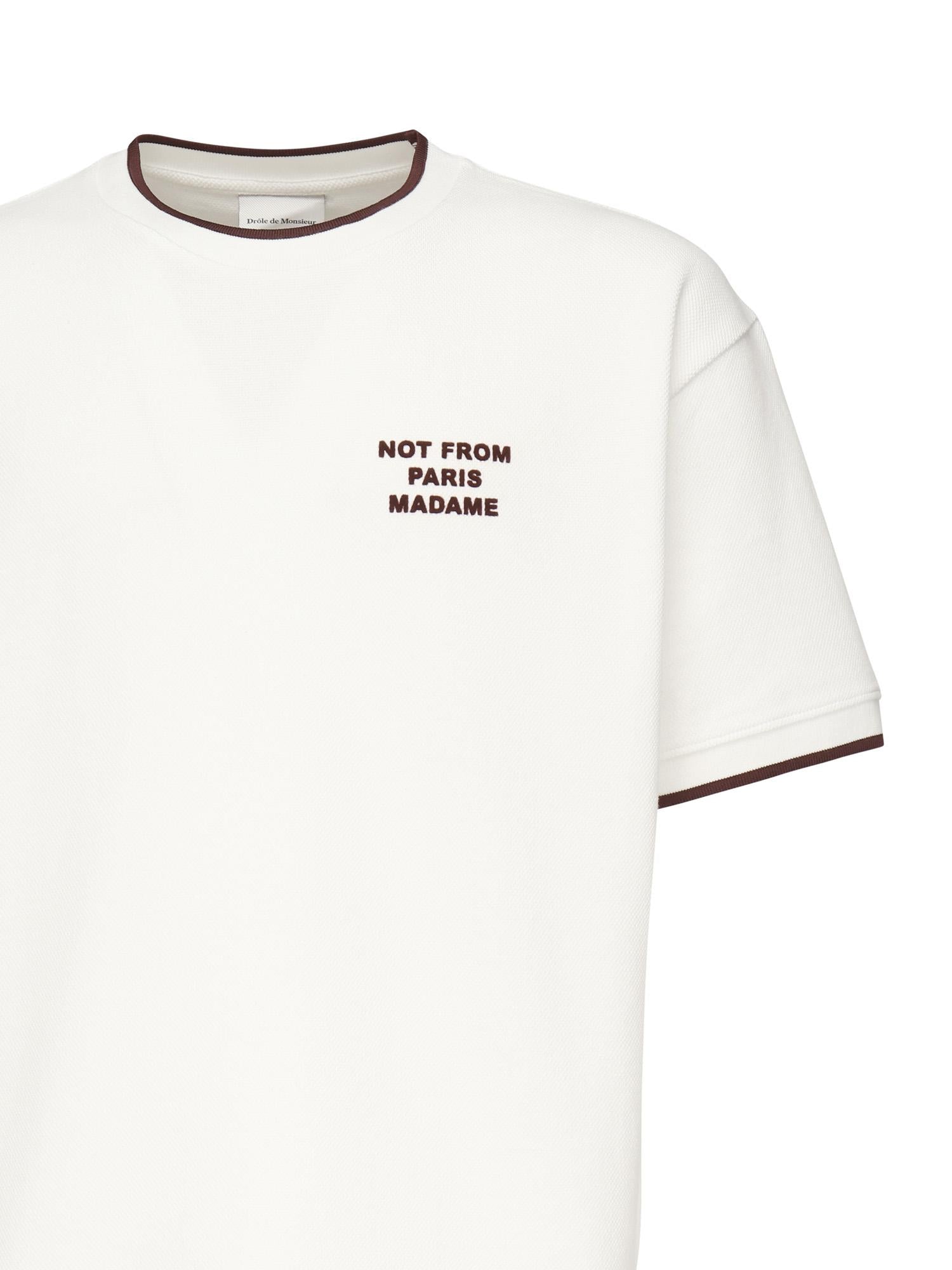 T-shirt Slogan Piqué HTS262CO167 OW Drôle de Monsieur 