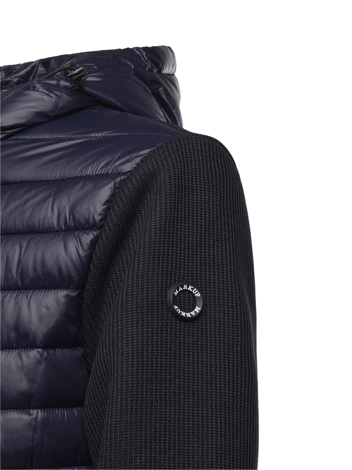 Giubbino con cappuccio e logo MK9940039 BLUE MARKUP 