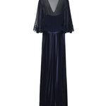 Abito lungo in raso lucido con mantella A04061627 0290 ALBERTA FERRETTI 