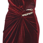 Abito lungo in velluto<BR/> AW25128X BU SELF-PORTRAIT 