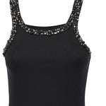 Top a costine con ricami gioiello 104109 A2TMZ99 PINKO 