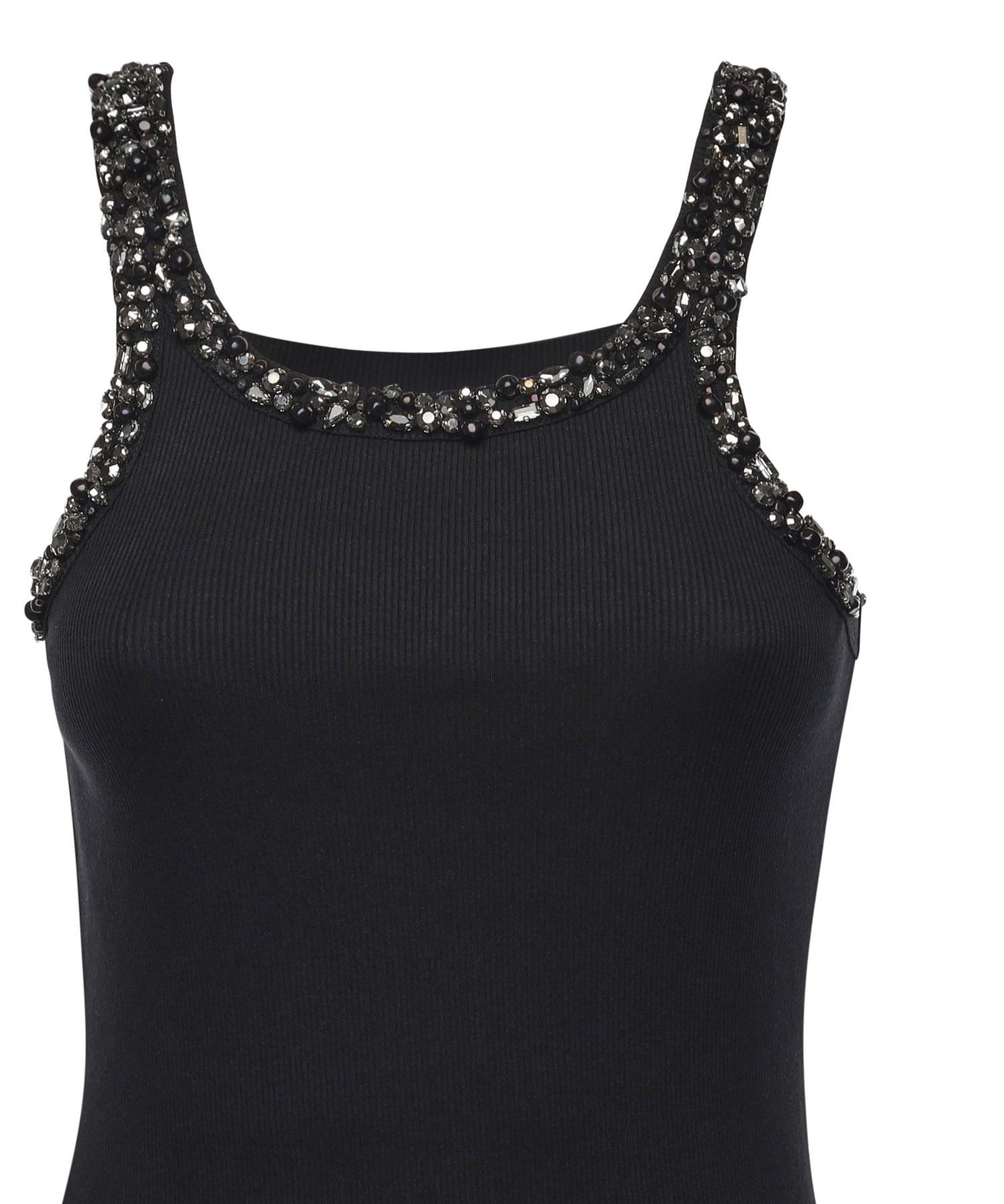 Top a costine con ricami gioiello 104109 A2TMZ99 PINKO 