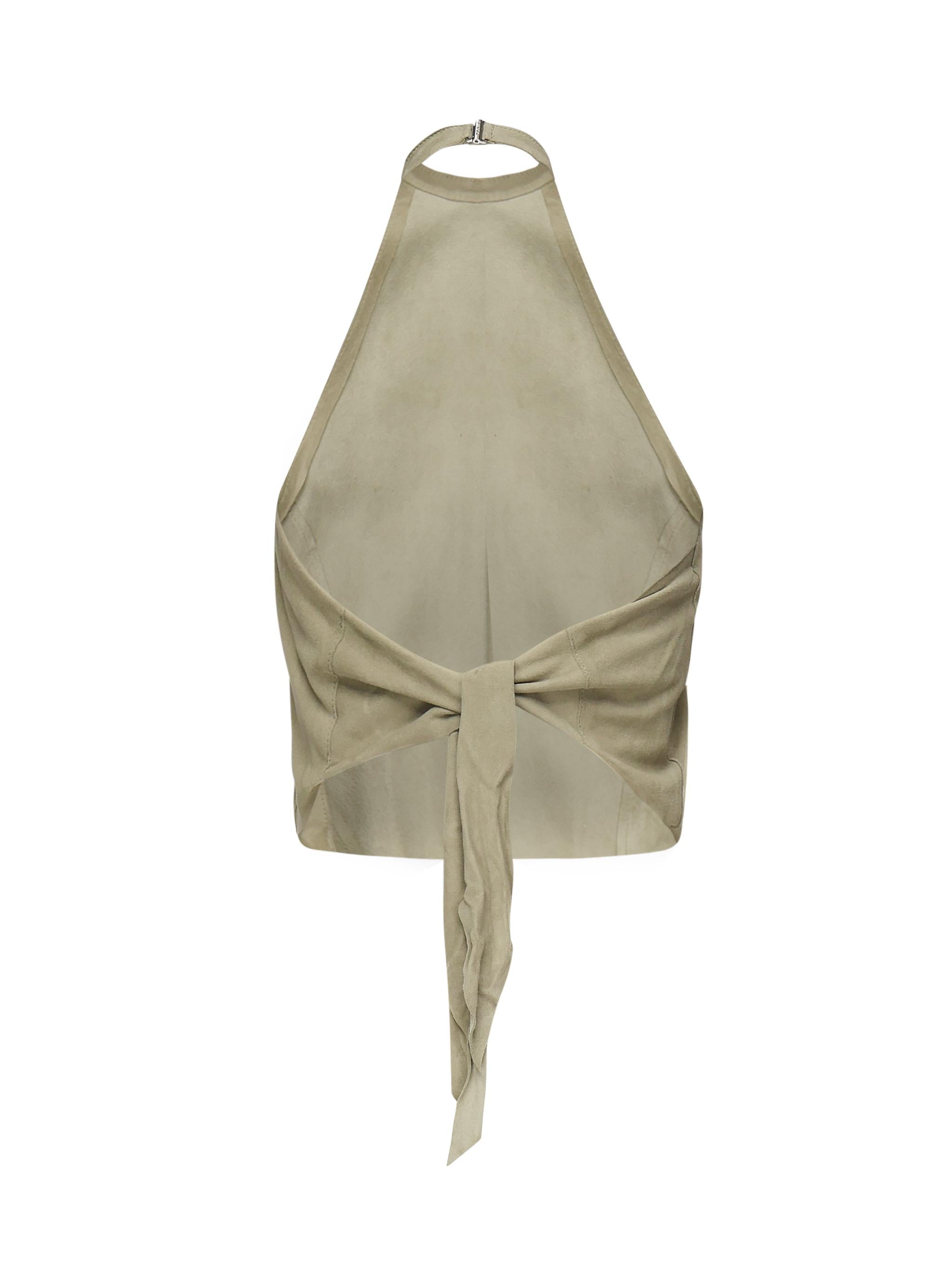 Top in suede con schiena scoperta 104724 A2EYXA3 PINKO 