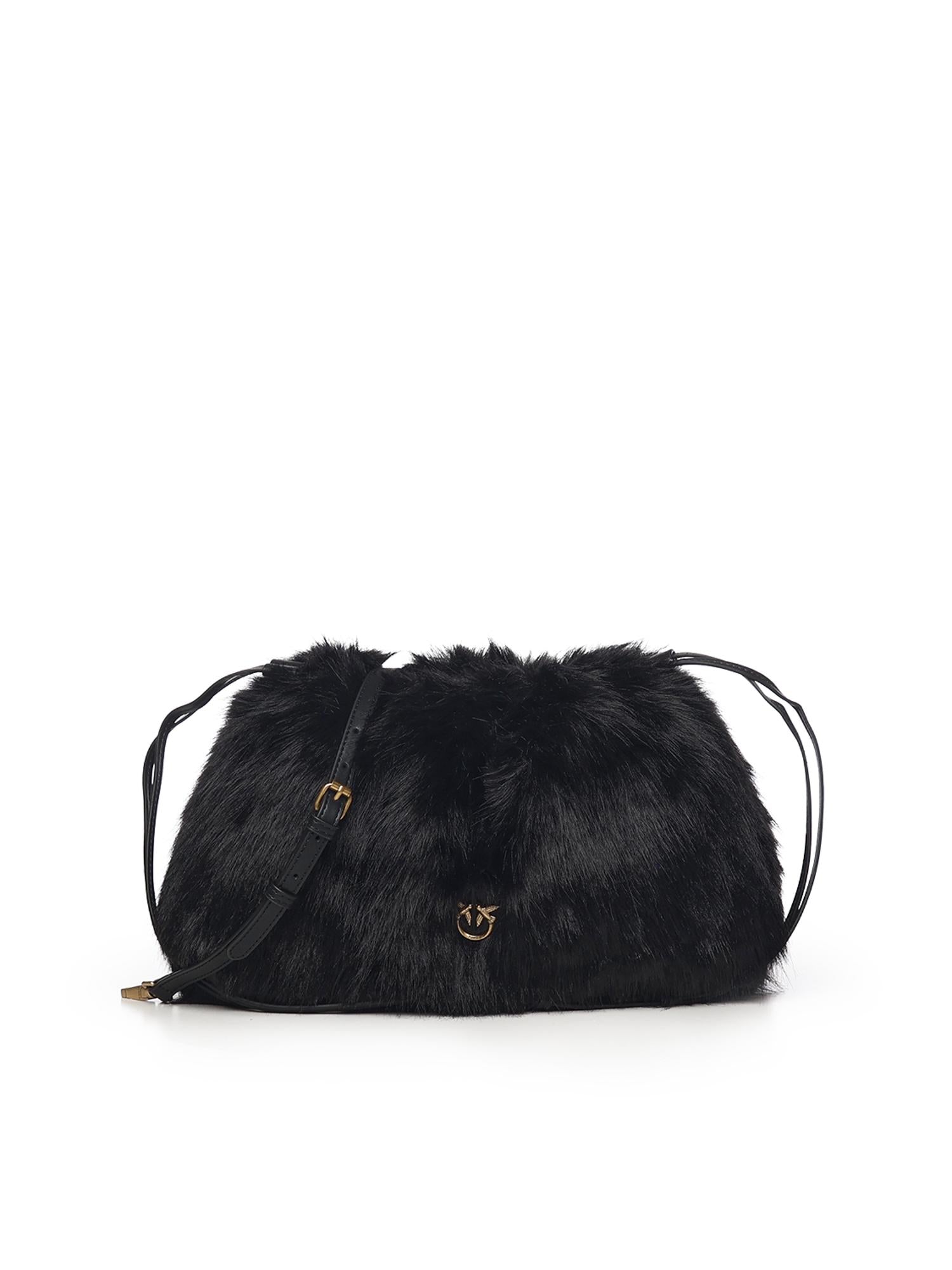 Maxi clutch in eco-pelliccia con logo 105909 A2VZZ99Q PINKO 