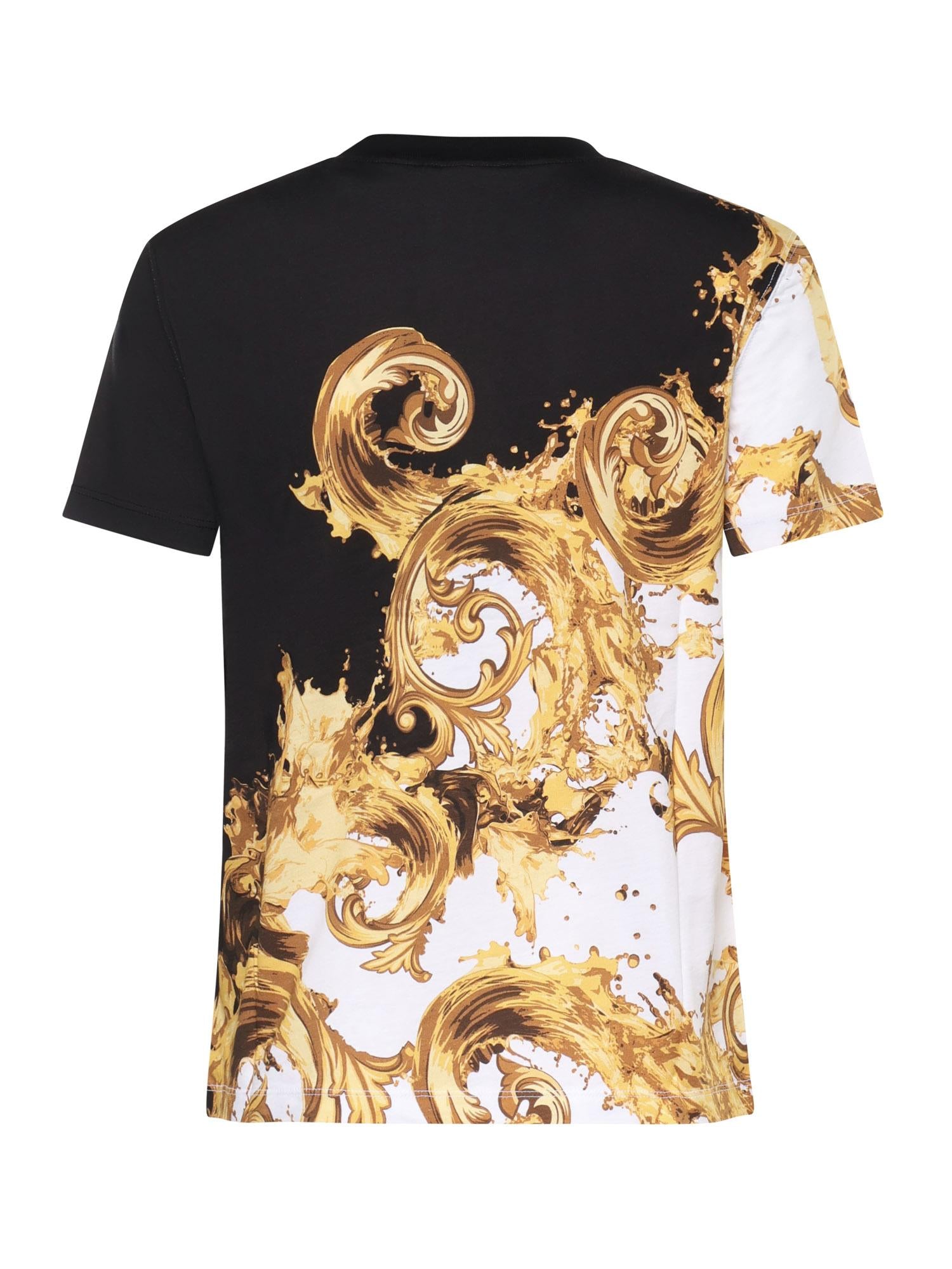 T-shirt in jersey di cotone con stampa 80HAH6P3 JS542GL1 VERSACE JEANS COUTURE 