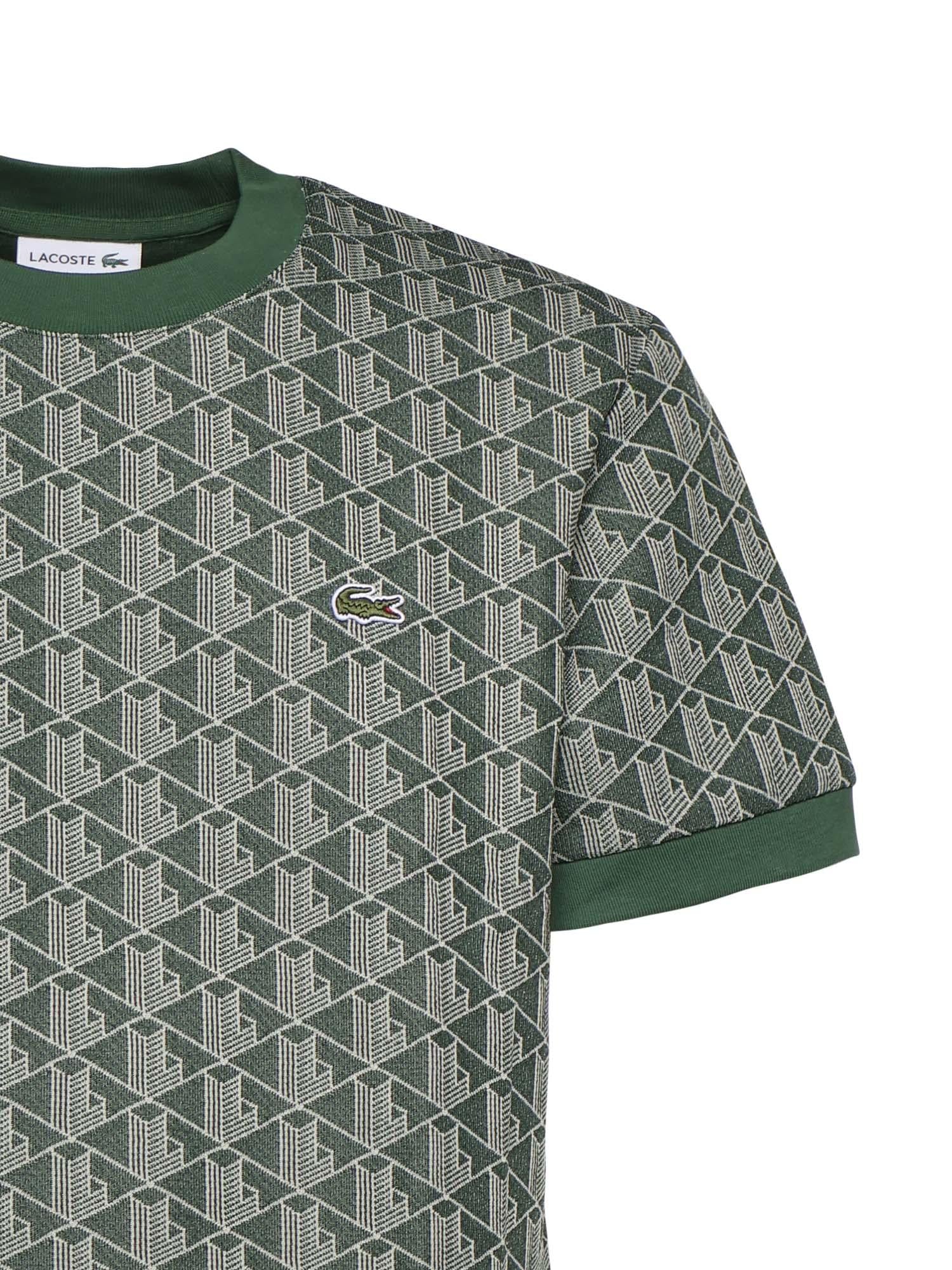 T-shirt in jacquard con monogramma<BR/> TH1197 D1R LACOSTE 