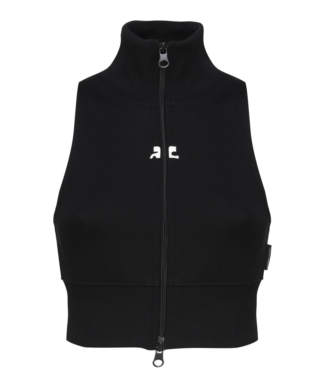 Gilet a coste con logo a contrasto di colore frontale 124JVE072JS0091 -9999 COURREGES 