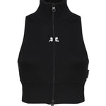 Gilet a coste con logo a contrasto di colore frontale 124JVE072JS0091 -9999 COURREGES 
