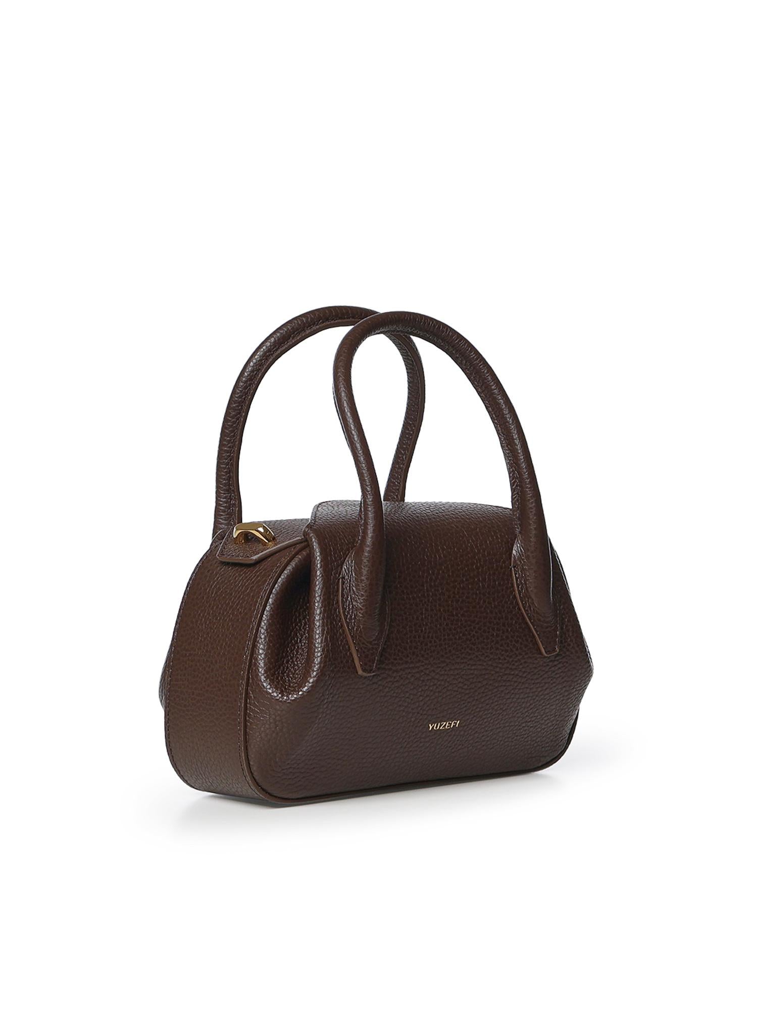 Mini bag Oyster in pelle OYSTER MINI DUFFLE PEBBLE GRAIN LEATHER  YUZEFI 