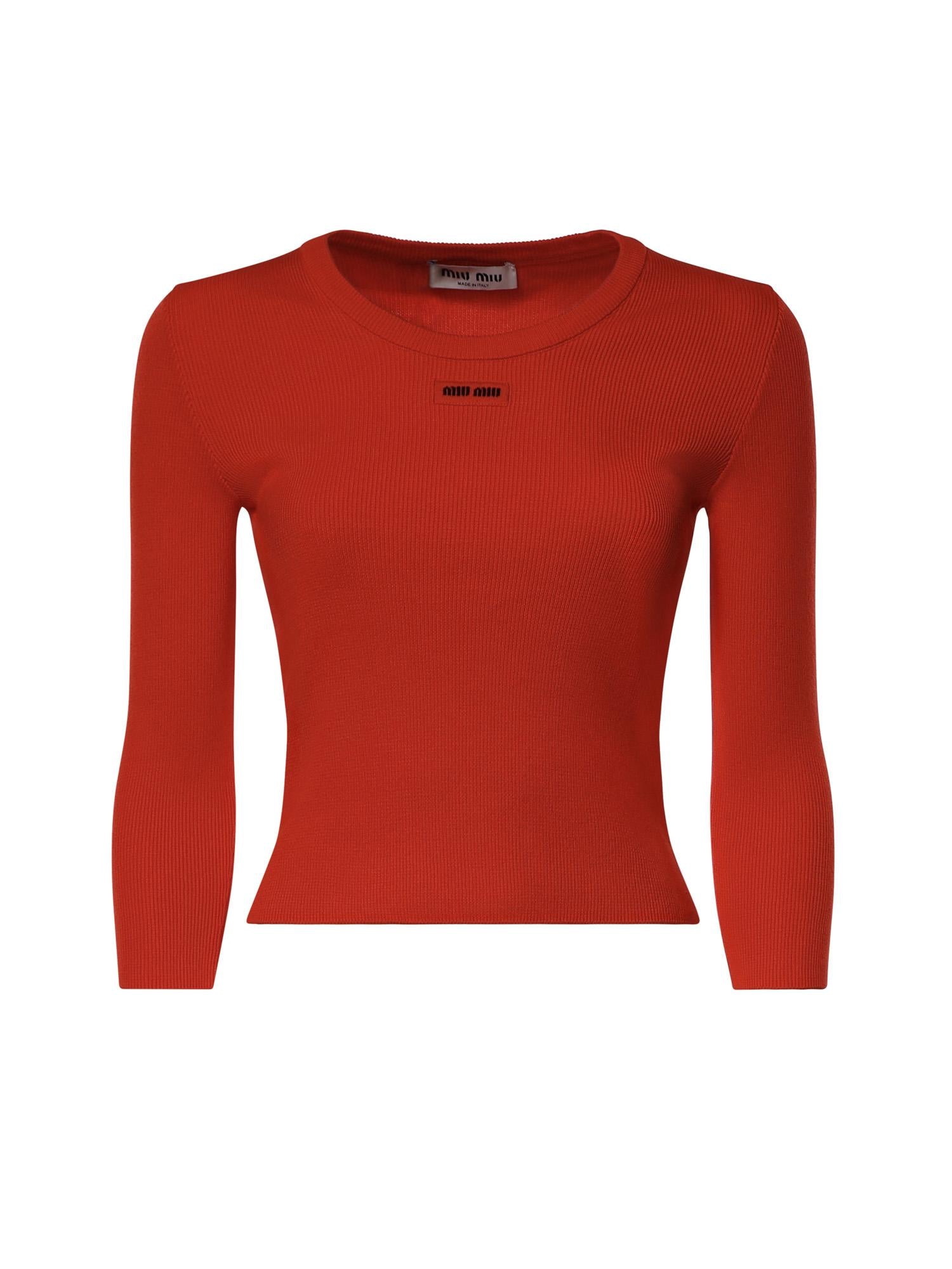 Maglia girocollo in cotone MML05V 1902F0049 MIU MIU 
