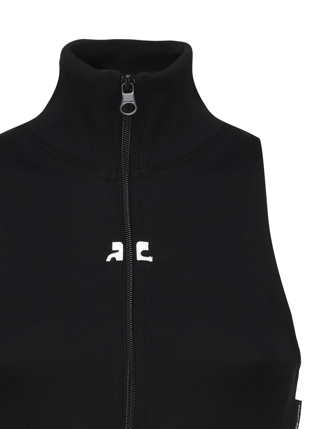 Gilet a coste con logo a contrasto di colore frontale 124JVE072JS0091 -9999 COURREGES 