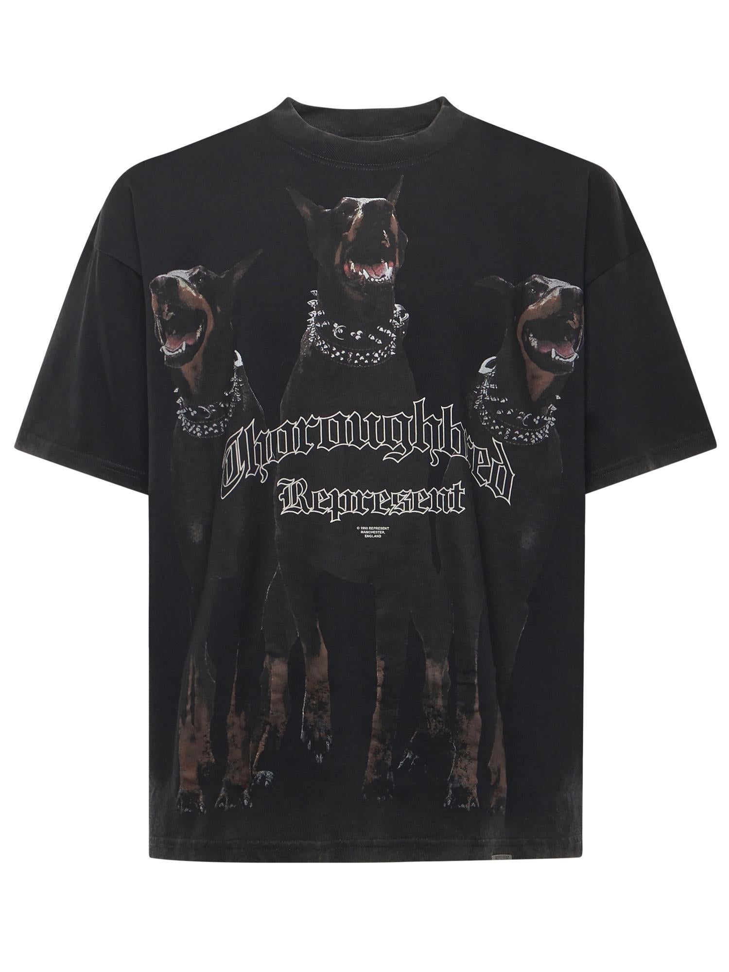 T-shirt Thoroughbred in cotone MLM41135 003 REPRESENT 