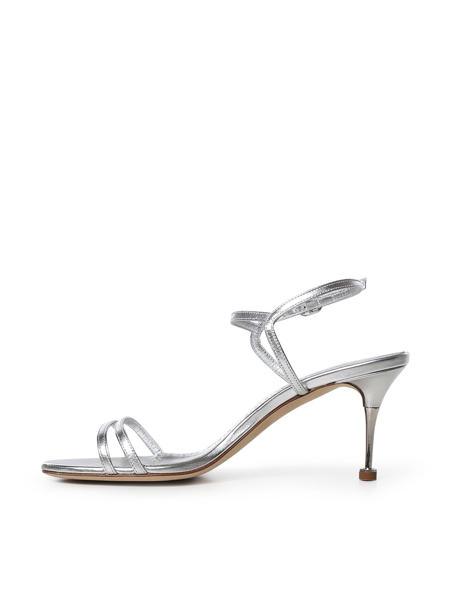 Sandali Ciagapla in pelle metallizzata 1263168 0454 MANOLO BLAHNIK 