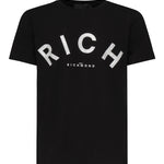 T-shirt con logo<BR/> RMP25478TS BLACK JOHN RICHMOND 
