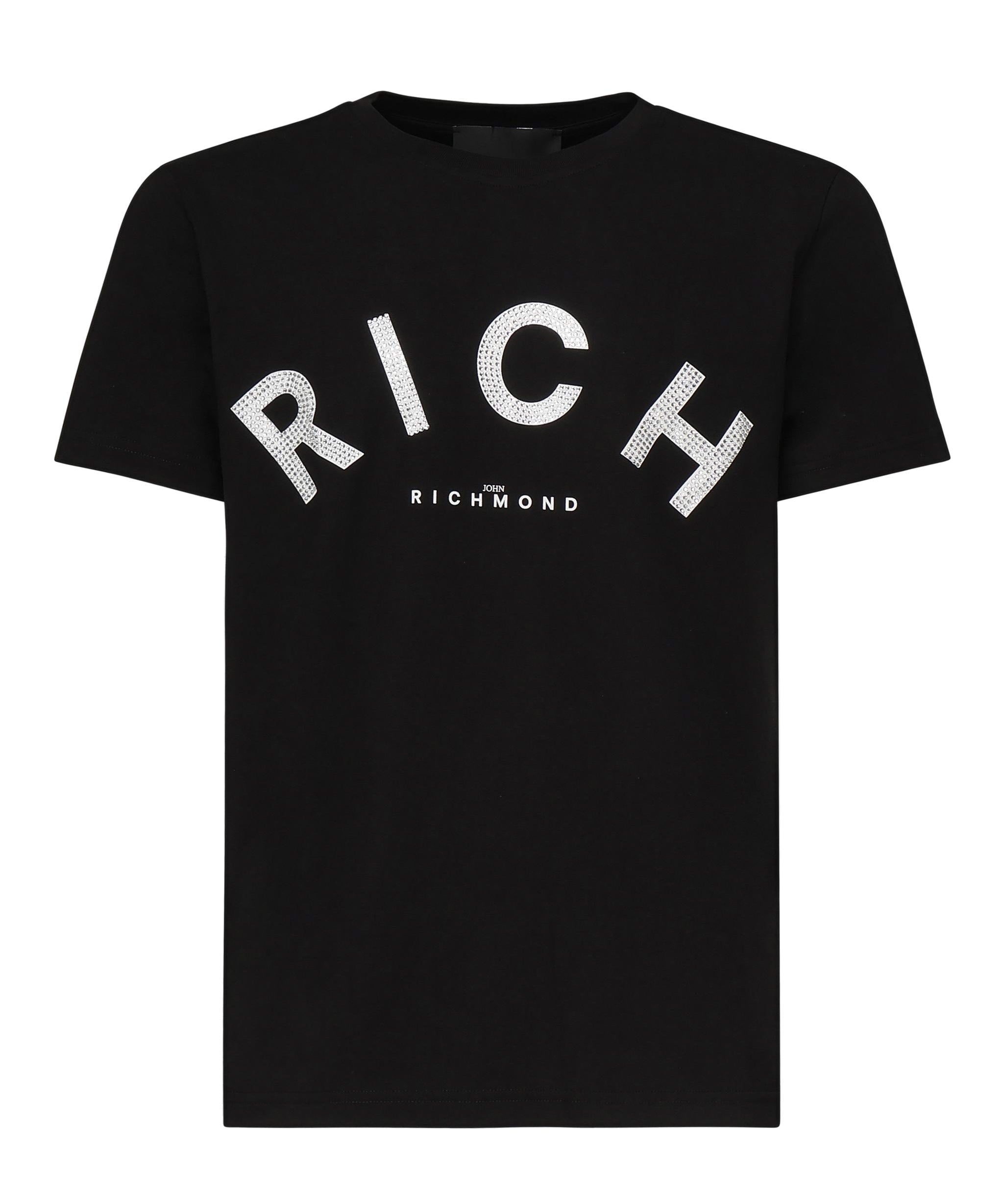 T-shirt con logo<BR/> RMP25478TS BLACK JOHN RICHMOND 