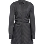 Miniabito chemisier in fresco di lana gessato DA569 ES0080D903 DONDUP 
