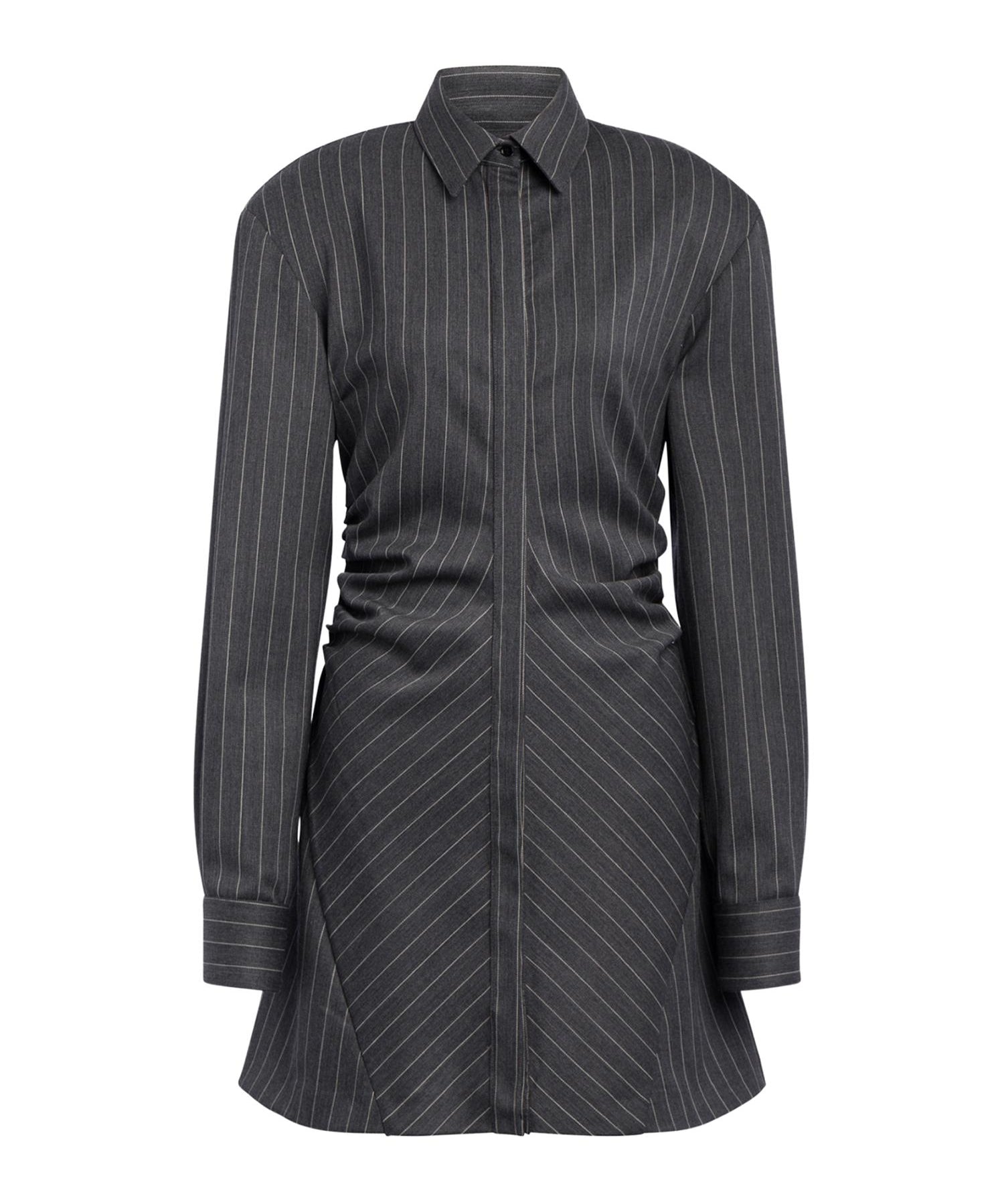 Miniabito chemisier in fresco di lana gessato DA569 ES0080D903 DONDUP 