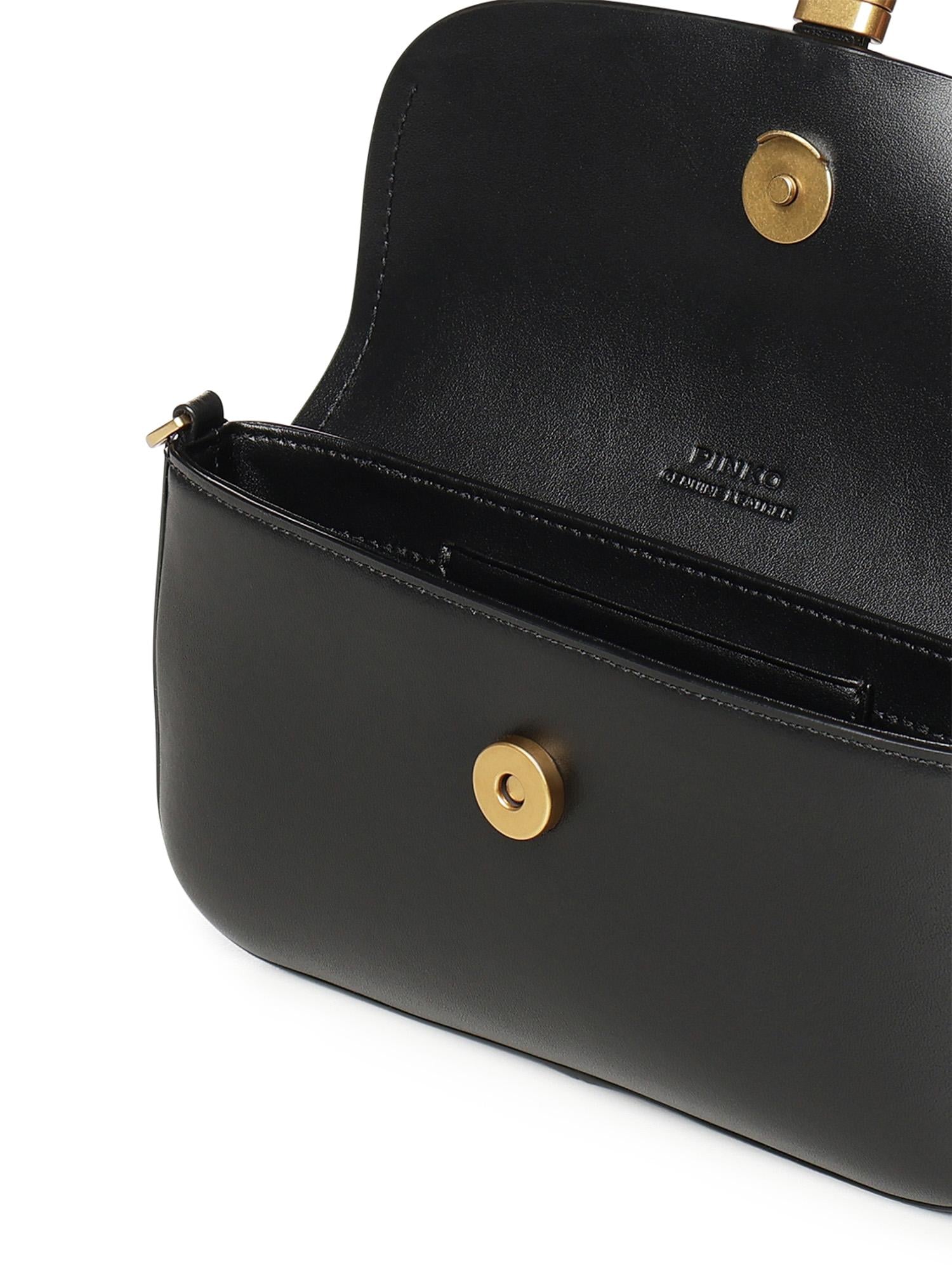 Borsa a spalla media Saddle Flat in pelle 105349 A1ZXZ99Q PINKO 