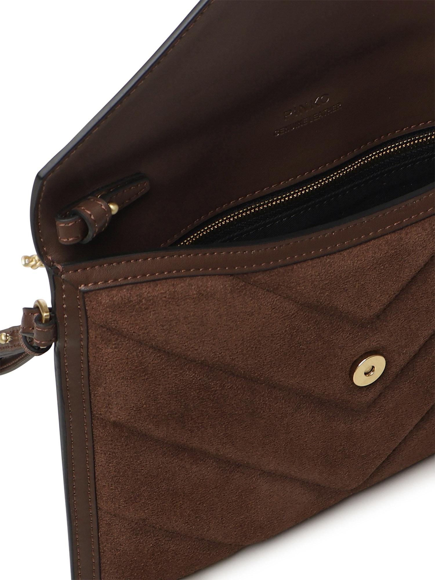 Bustina in pelle scamosciata con logo 104820 A2JHL74V PINKO 