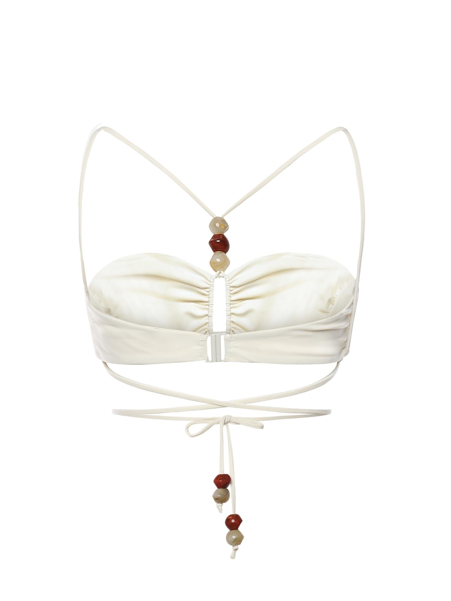 Top a fascia incrociato e perline 622426  MAGDA BUTRYM 