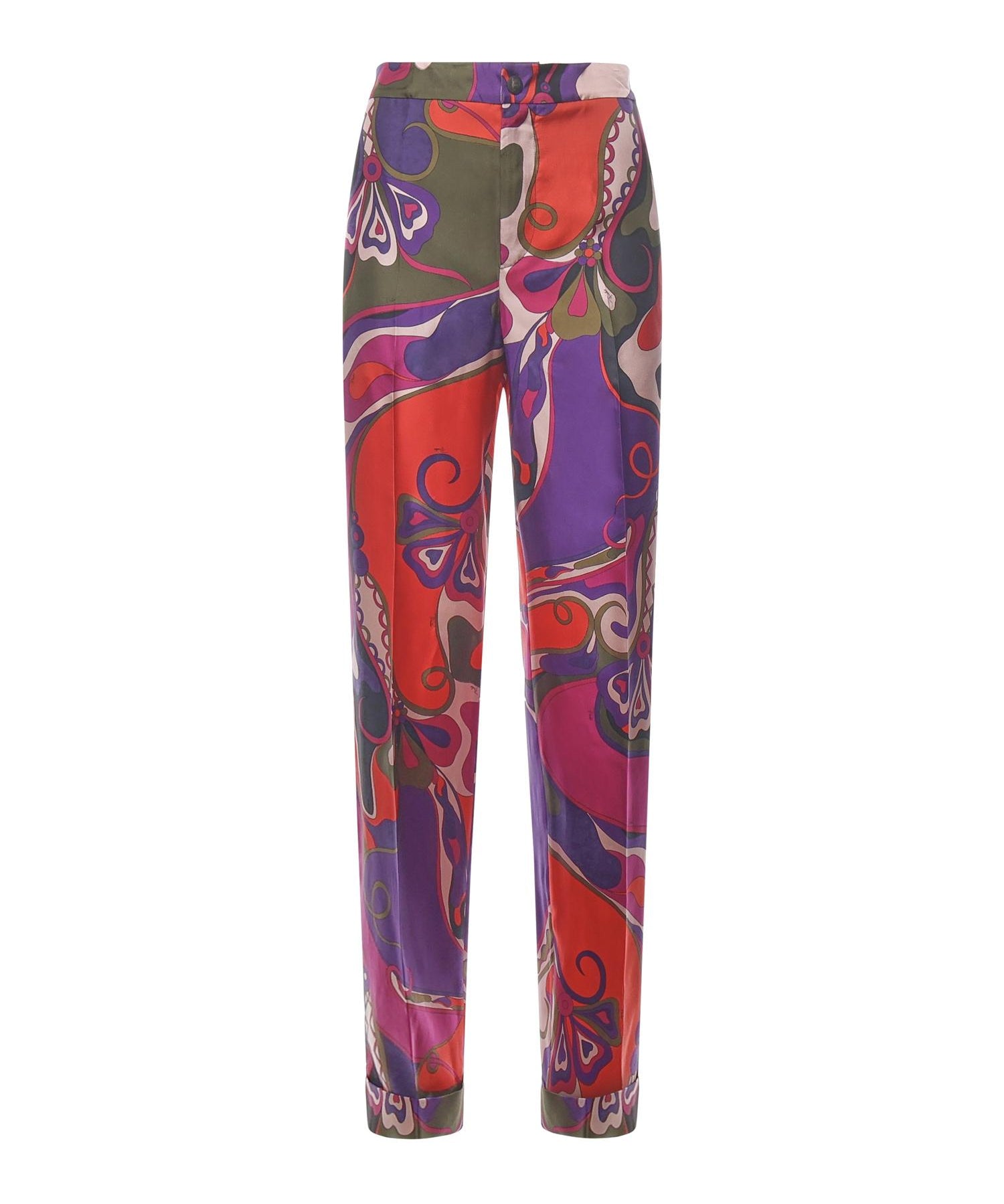 Pantaloni in seta con stampa Orchidee 5URT10 5U731017 PUCCI 