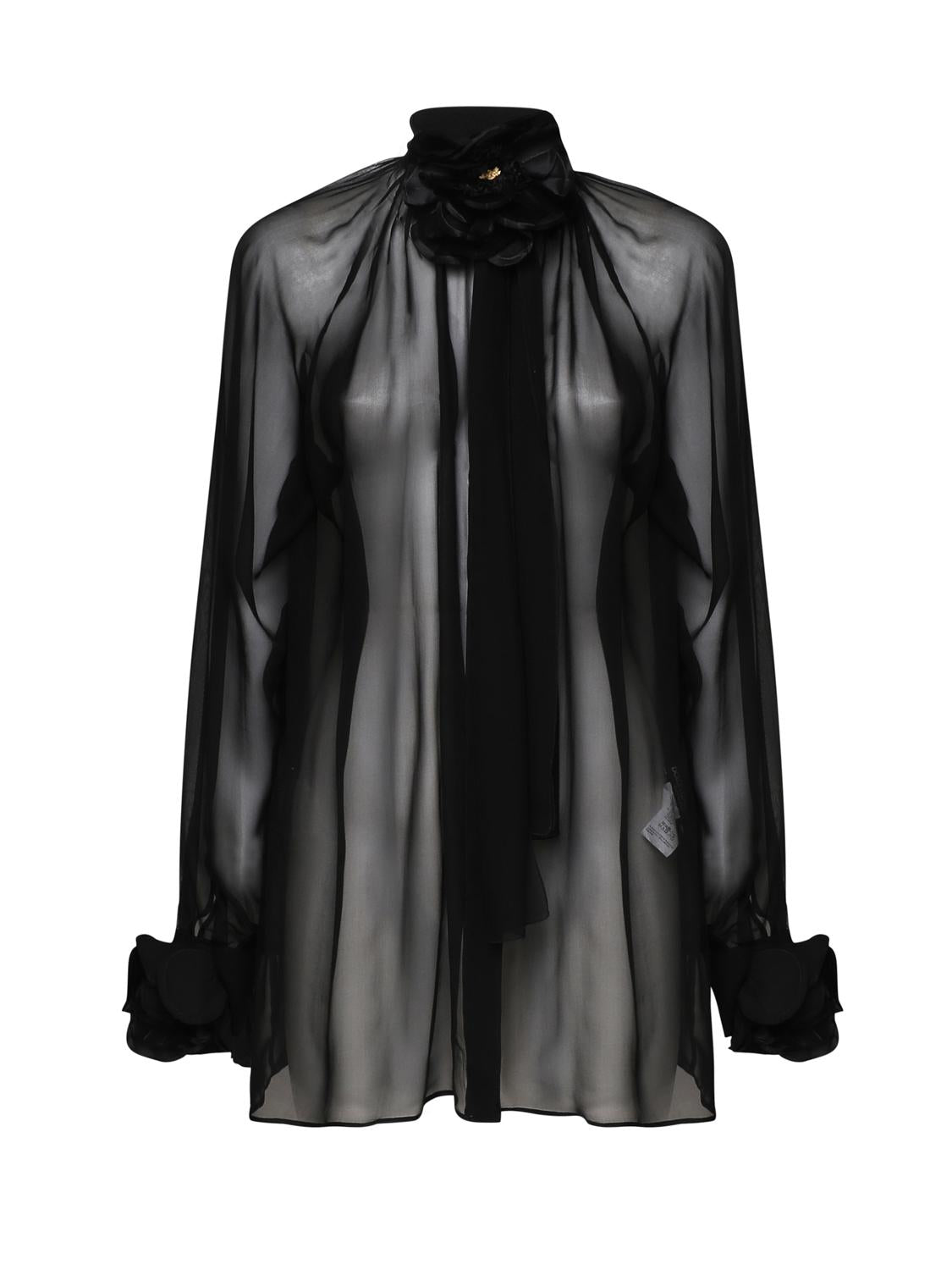 Camicia Rose di chiffon trasparente F5S25T FU1ATN0000 DOLCE & GABBANA 